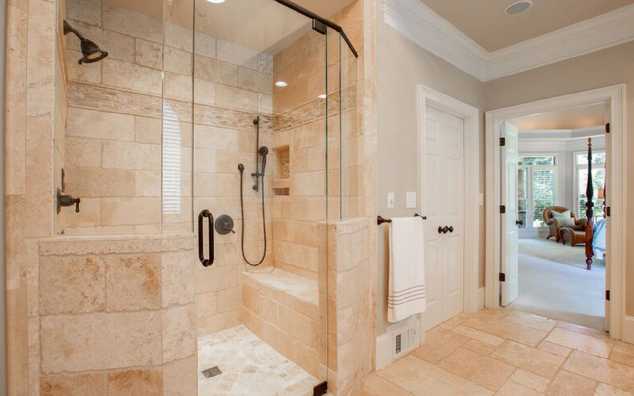 Warm tile in a master bathroom renovation